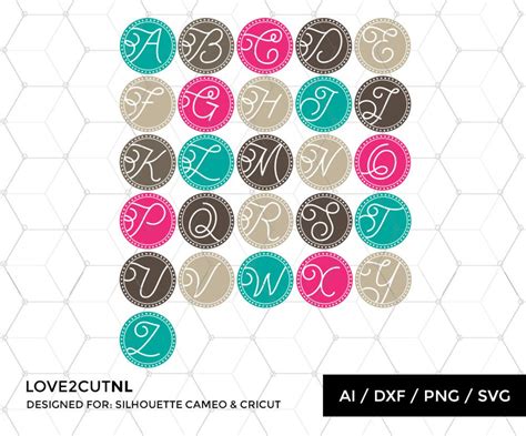 Circle Monogram Svg File Svg Monogram Monogram Svg Files | Etsy