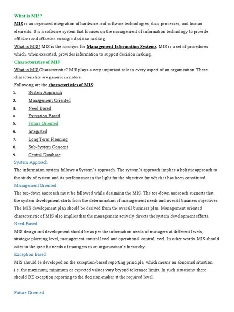 What Is MIS? | PDF | Management Information System | System