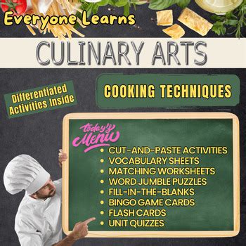 Everyone Learns Culinary Arts: Cooking Techniques | TpT