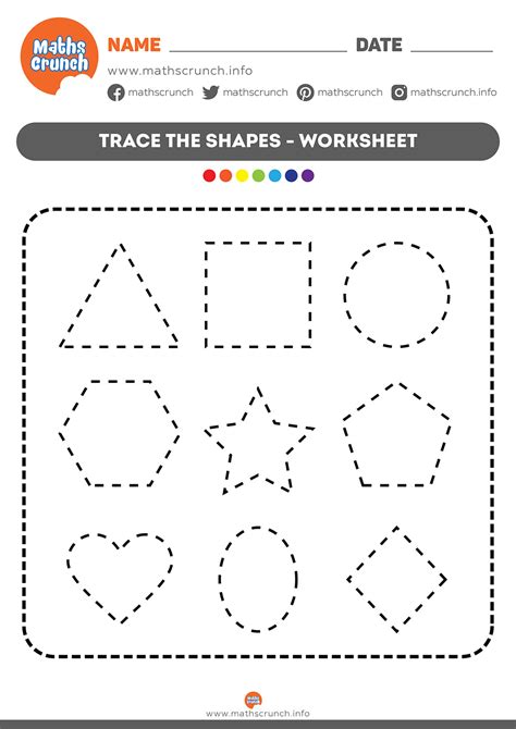 Tracing Shapes Worksheet | Maths Crunch