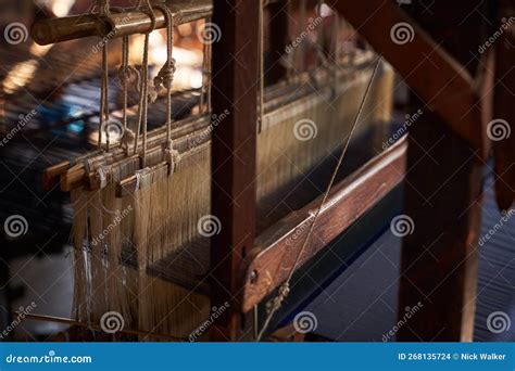 Traditional Wooden Silk Weaving Loom Stock Photo - Image of mill ...