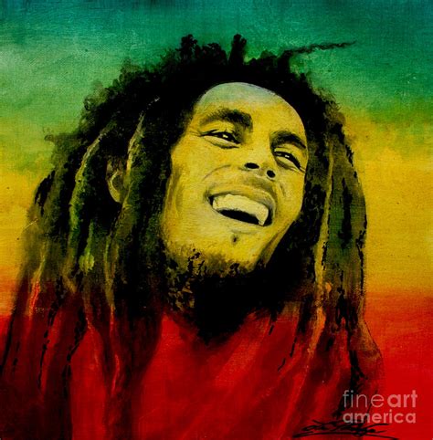 Bob Marley Painting by Lin Petershagen