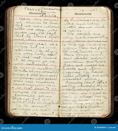 American WWI Soldier Diary Pages Stock Photo - Image: 36509084