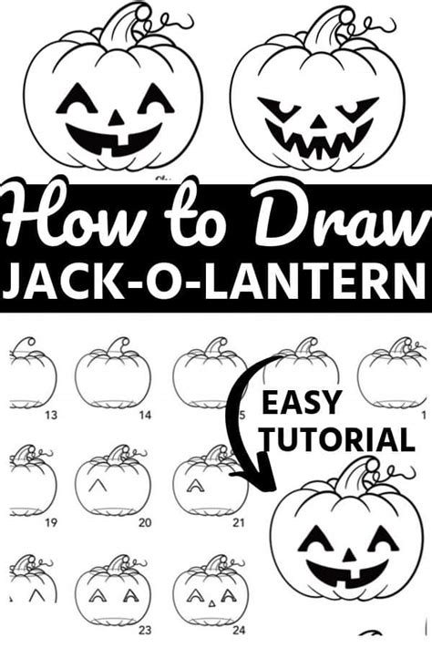 Easy Jack O Lantern Drawing Tutorial | Skip To My Lou