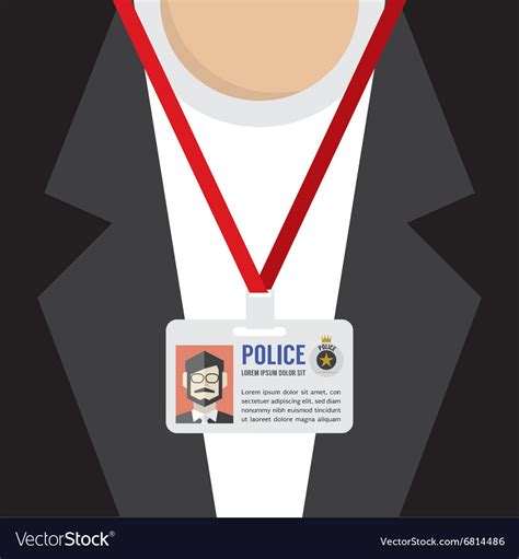 Police id card Royalty Free Vector Image - VectorStock