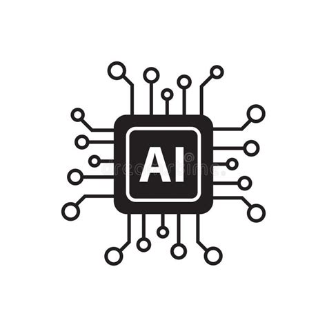 Artificial Intelligence AI Processor Chip Vector Icon Symbol for Graphic Design, Logo, Web Site ...