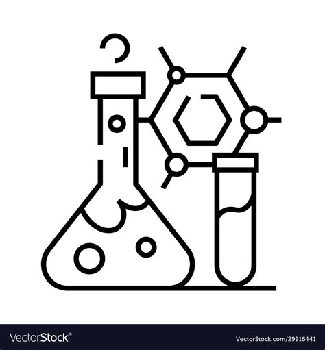 Science lab line icon concept sign outline Vector Image