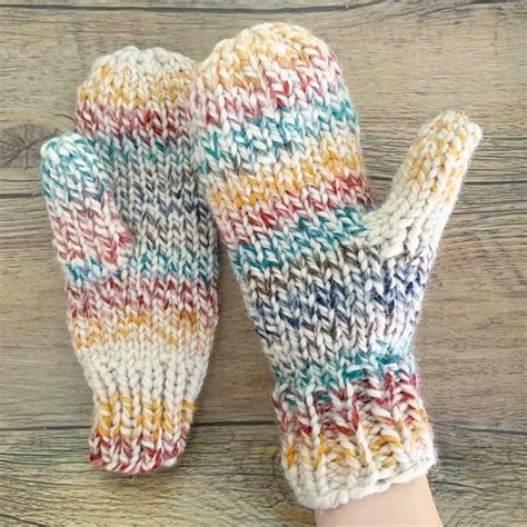 PATTERN Classic Chunky Knit Winter Mittens Beginner Mitten | Etsy