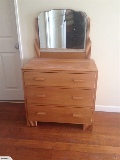 Art Deco Dresser/drawers with mirror. $1 reserve | Art deco dresser ...