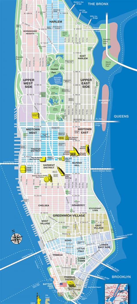 New york city map of attractions