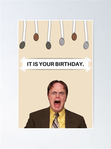 "Dwight Schrute Meme Birthday" Poster for Sale by bubblytank | Redbubble