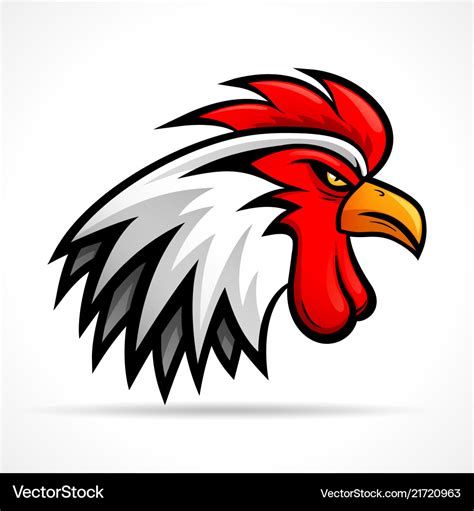 Angry rooster head design Royalty Free Vector Image