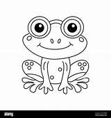Cute Funny Frog Outline Line Drawing Coloring Vector Illustration Stock  sketch template