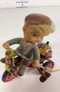 Vintage kids wind up toy. Boy on bike, Happy Days. Made in Korea. - Hash Auctions