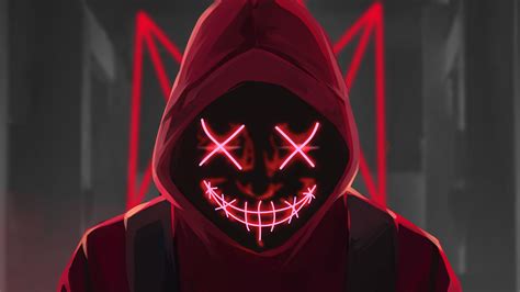 1920x1080 Red Mask Neon Eyes 4k Laptop Full HD 1080P ,HD 4k Wallpapers ...