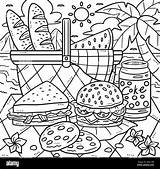 Picnic Basket Full Of Food Coloring Page Netart  Vrogueco sketch template