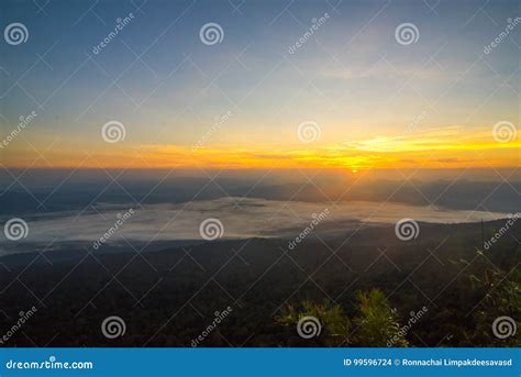 Mountain Valley during Sunrise Stock Photo - Image of sunrise, nature ...