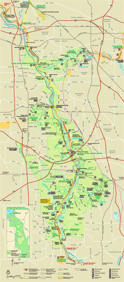 Detailed tourist map of Cuyahoga Valley National Park