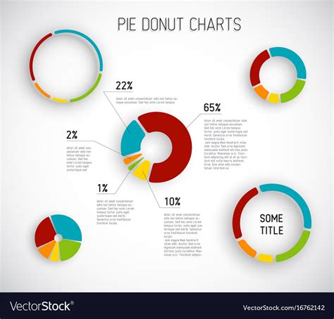 Donut pie chart templates Royalty Free Vector Image