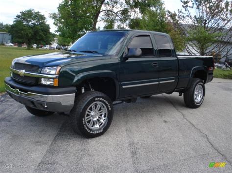 2004 Dark Green Metallic Chevrolet Silverado 1500 Z71 Extended Cab 4x4 #17547862 | GTCarLot.com ...