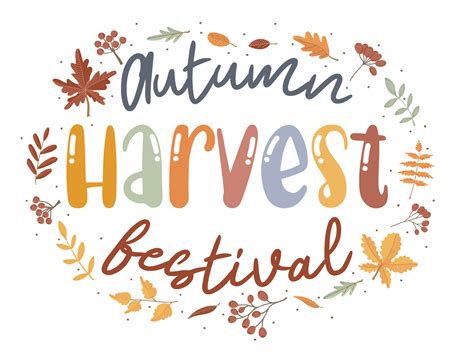 Autumn harvest festival. Motivation quote with twigs, berries and ...