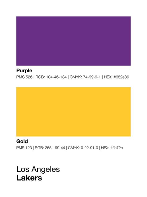 Lakers Colors Hex / Philadelphia 76ers Team Colors - HEX, RGB, CMYK ...