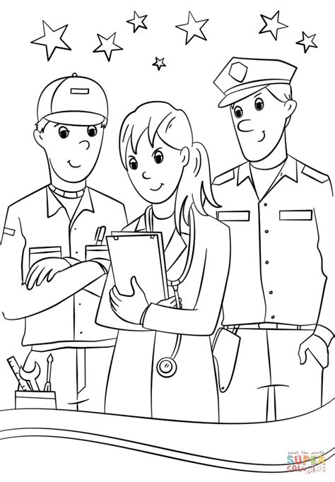 Community Helpers coloring page | Free Printable Coloring Pages