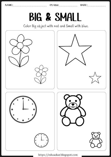 Big and Small Worksheet for Kids | Pre-Math Concepts | Fun worksheets for kids, Kids worksheets ...