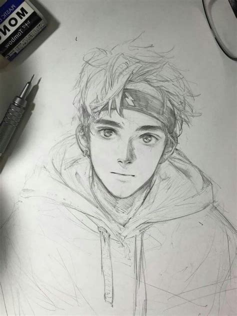 Pencil Sketch Cute Easy Anime Boy Drawing - another-wiens