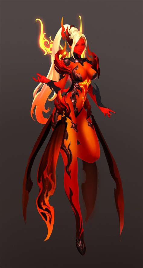 Aion Fire form female | Dark fantasy art, Concept art characters, Fantasy character design