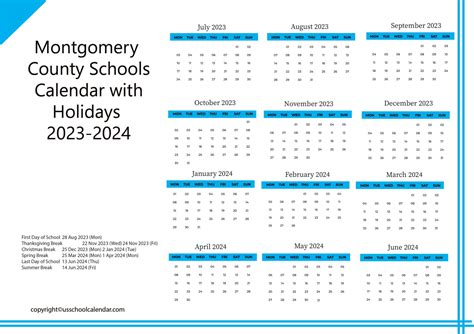 Montgomery County School Calendar 2025-24 - Halie Philippine