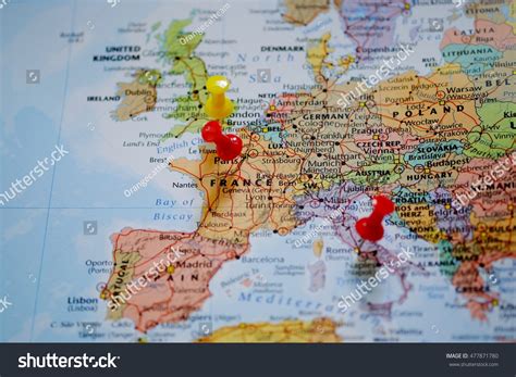 Europe Map Pins Travel Your Planning Stock Photo (Edit Now) 477871780