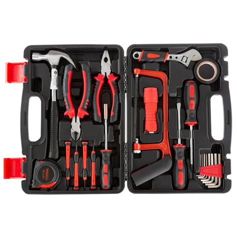 Tool Kit - 23 Heat-Treated Pieces with Carrying Case - Essential Steel Hand Tool and Basic ...