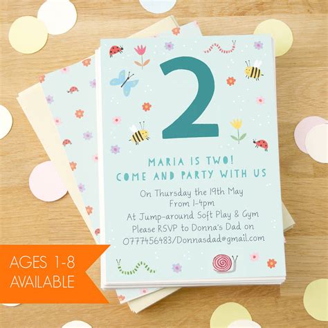 Personalised Garden Children's Birthday Invitations By Made By Ellis ...