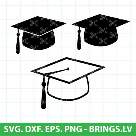 Graduation Cap SVG DXF PNG EPS Cut Files for Cricut and Silhouette Instant Download