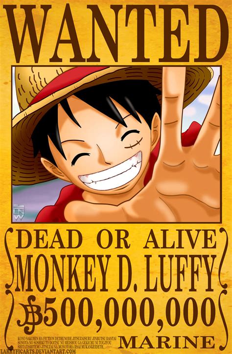 Monkey D. Luffy Wanted Poster by LarryficArts on DeviantArt