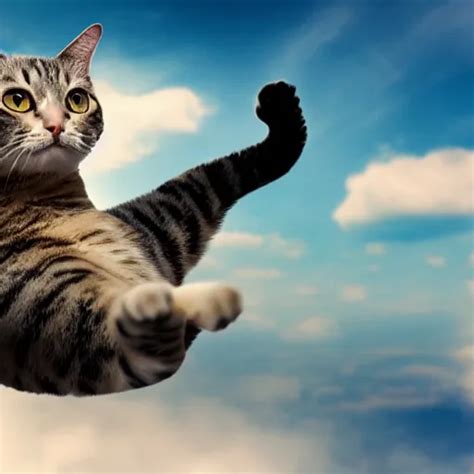 a flying cat on the sky, 8K | Stable Diffusion