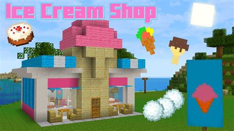 Minecraft How to build an ICE CREAM SHOP / Parlor - Tutorial - YouTube