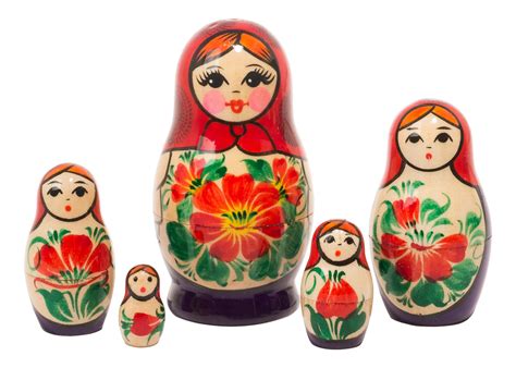 Traditional Nolinsk Babushka Doll 5pc. - Great Folk Art Matryoshka