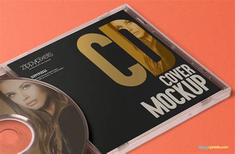 Free CD Jewel Case & Label Sticker Mockup | ZippyPixels