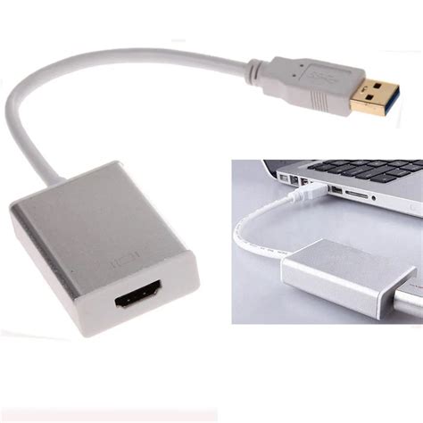 1pcs Good USB 3.0 to HDMI Converter Cable Display Graphic Adapter fr HDTV HD 1080P Audio Silver ...