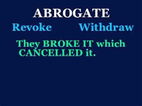 abrogate - YouTube