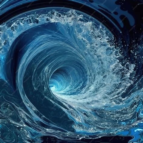 Premium Photo | The water swirls into a whirlpool The water is blue and ...