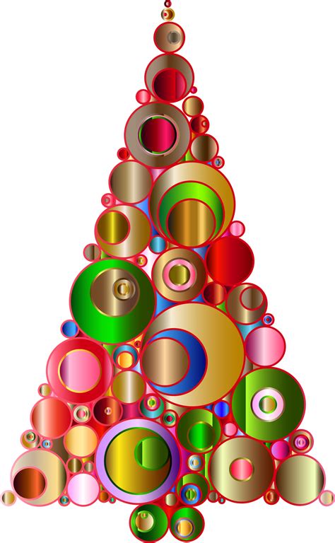 Clipart - Colorful Abstract Circles Christmas Tree 2