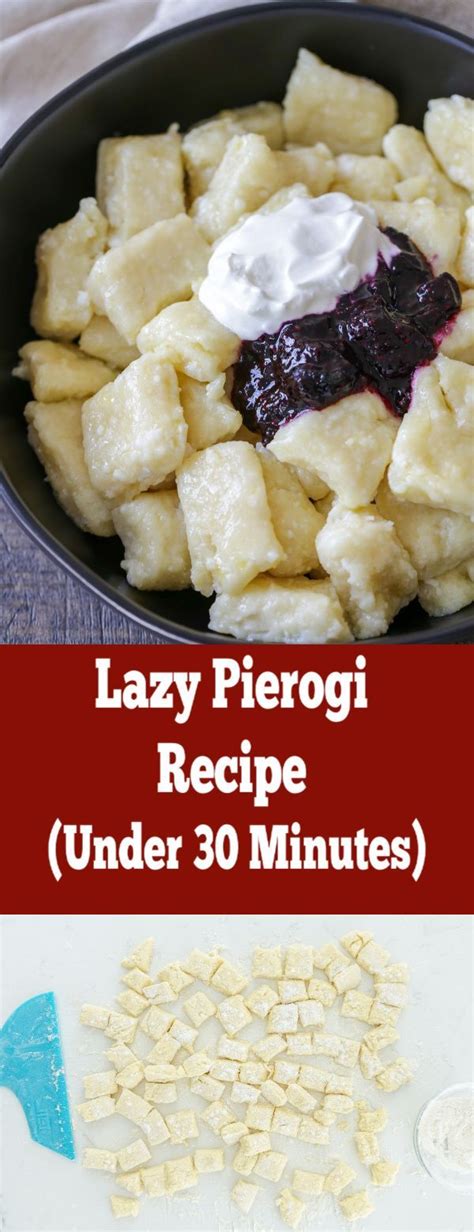 The easiest way to make Pierogi! Filled with lumps of farmers cheese. Served with jam or sour ...