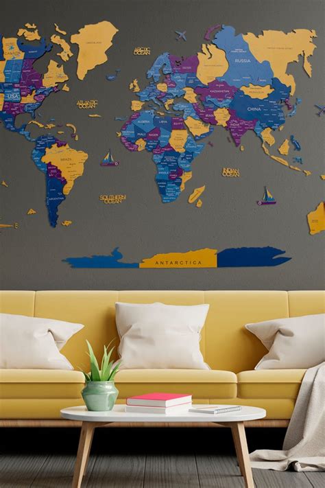 The Best World Map Wall Decor Wood Parade World Map W - vrogue.co