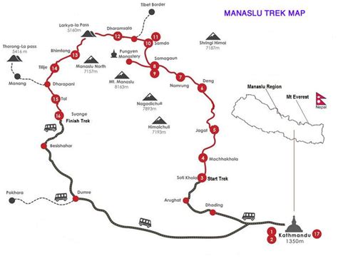 Manaslu-Trek-Route-Map - Excellent Himalaya Trek & Expedition