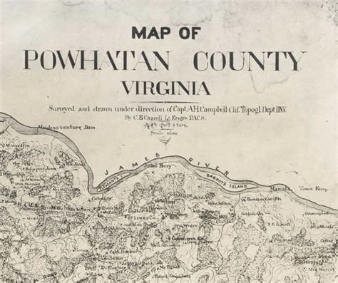 Powhatan County Virginia 1864 Old Wall Map With Homeowner | Etsy