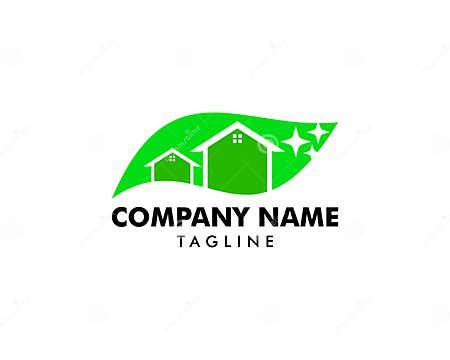 Clean House Logo Designs with Nature Leaf, Cleaning Service Logo Vector Stock Vector ...
