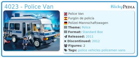 Playmobil Set: 4023 - Police Van - Klickypedia